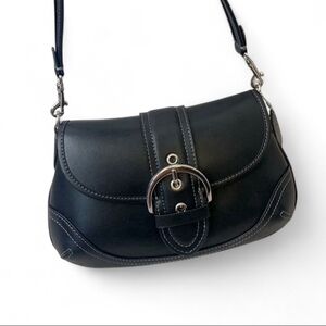 Elegant  Coach CR669 Soho Black Leather  Shoulder Bag
